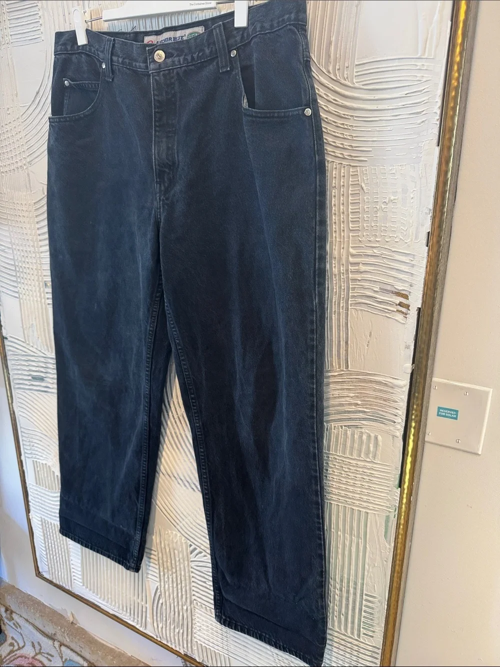 Anchor Blue Black Washed Straight Jeans N0553